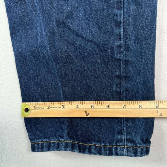 Levis 505 Straight Leg Jeans Mens Size 40X32 Dark Blue High Rise - Picture 12 of 13